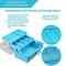 12'' Three-Layer Multipurpose Storage Box Organizer Folding Tool Box/Art & Crafts Case/Sewing Supplies Organizer/Medicine Box/Family First Aid Box with 2 Trays (Blue)